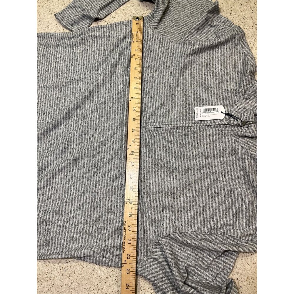 BRAND NEW Johnnie O Hanging Out 1/4 Zip Sweater, Mens Large Heather Gray Stripe - Picture 3 of 11